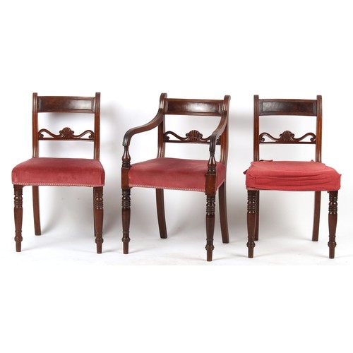 383 - Property of a deceased estate - a set of seven early 19th century Regency period mahogany dining cha... 