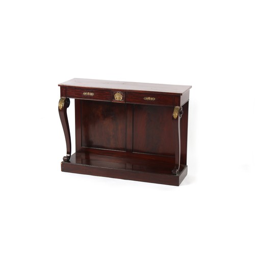 385 - Property of a deceased estate - an early 19th century Regency period mahogany console table, with sc... 