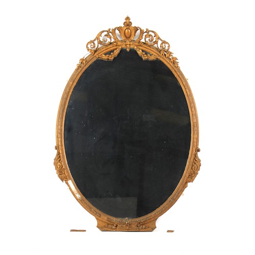 387 - Property of a deceased estate - a large late Victorian gilt painted composition framed wall mirror, ... 