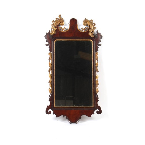 388 - Property of a deceased estate - a mid 18th century George II mahogany & parcel gilt fretwork framed ... 