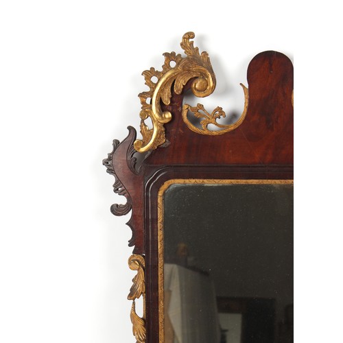 388 - Property of a deceased estate - a mid 18th century George II mahogany & parcel gilt fretwork framed ... 