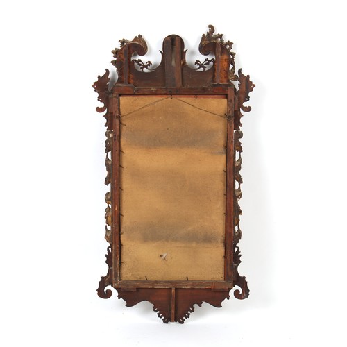 388 - Property of a deceased estate - a mid 18th century George II mahogany & parcel gilt fretwork framed ... 