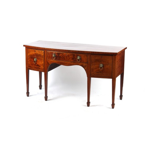 390 - Property of a deceased estate - an early 19th century George III mahogany bow-fronted sideboard, wit... 