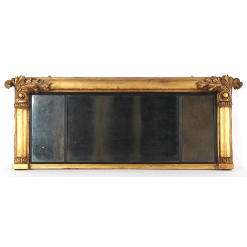 397 - Property of a deceased estate - an early 19th century William IV giltwood overmantel mirror with car... 