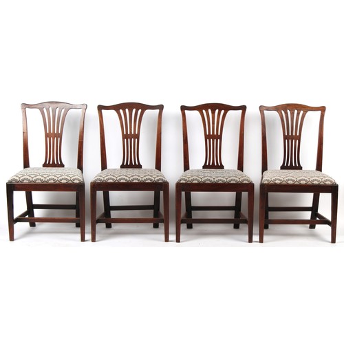 405 - Property of a deceased estate - a set of four 18th century George III country side chairs with styli... 