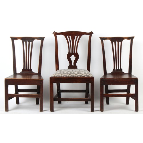 405 - Property of a deceased estate - a set of four 18th century George III country side chairs with styli... 