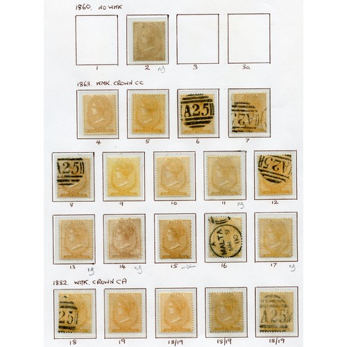 164 - Property of a deceased estate - stamps, philatelic & postal history interest - Malta: 1860-64 ‘½d or... 