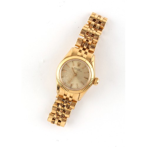 13 - Property of a deceased estate - a lady's Rolex Oyster Perpetual 18ct yellow gold wristwatch, circa 1... 