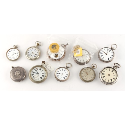 3 - The Henry & Tricia Byrom Collection - ten assorted pocket watches including five silver examples, so... 