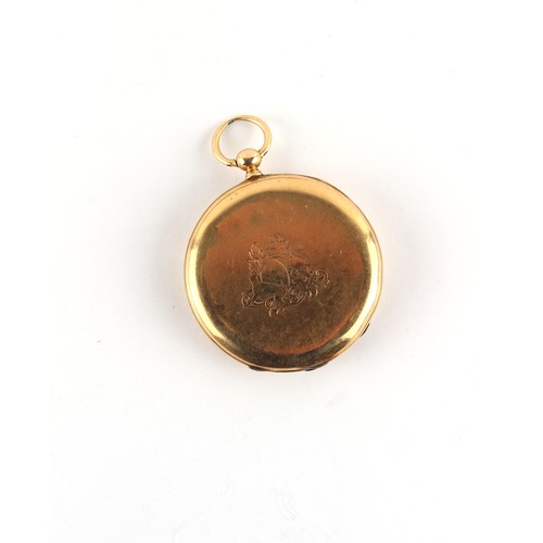 10 - Property of a lady - a 19th century French 18ct gold open faced pocket watch, keyless wind, the dust... 