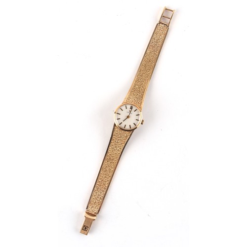 11 - Property of a deceased estate - a lady's Omega 9ct gold wristwatch on integral 9ct gold bracelet str... 