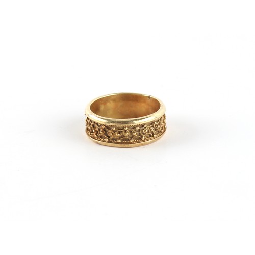 35 - Property of a gentleman - an unmarked yellow gold (tests 9ct) ring, possibly Clogau, approximately 8... 