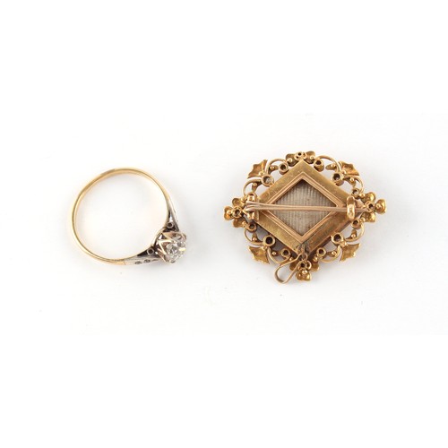 66 - Property of a deceased estate - an unmarked yellow gold (tests 18ct) diamond single stone ring, the ... 