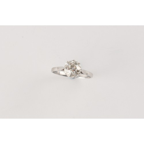 38 - A diamond single stone ring, the round brilliant cut diamond weighing approximately 1.89 carats, est... 