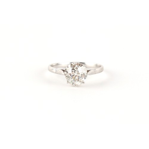 38 - A diamond single stone ring, the round brilliant cut diamond weighing approximately 1.89 carats, est... 