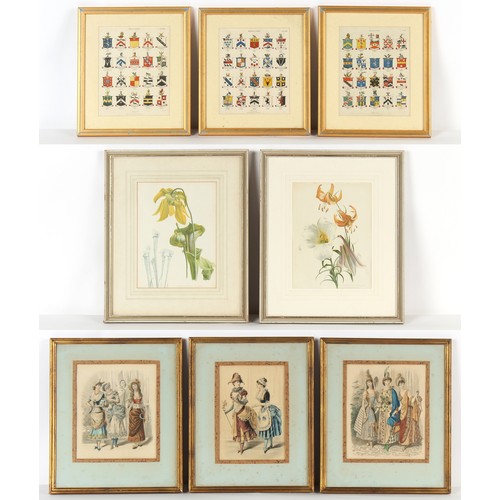 208 - Property of a gentleman - three 19th century fashion prints, in matching glazed gilt frames, each 18... 