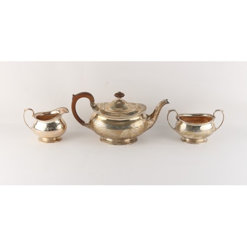 146 - Property of a deceased estate - a silver three piece tea set, William Suckling Ltd., Birmingham 1931... 