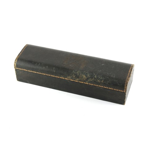 133 - Property of a deceased estate - a late 19th / early 20th century green leather box with tooled crest... 