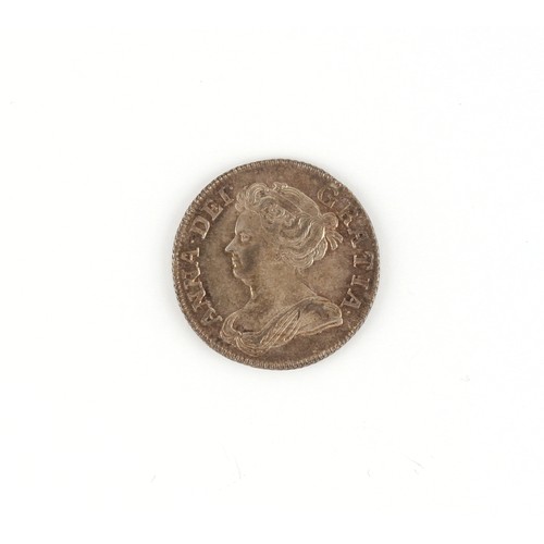 124 - Property of a gentleman - coin - 1708 Queen Anne shilling, 3rd bust, (ESC 1399; S 3610).