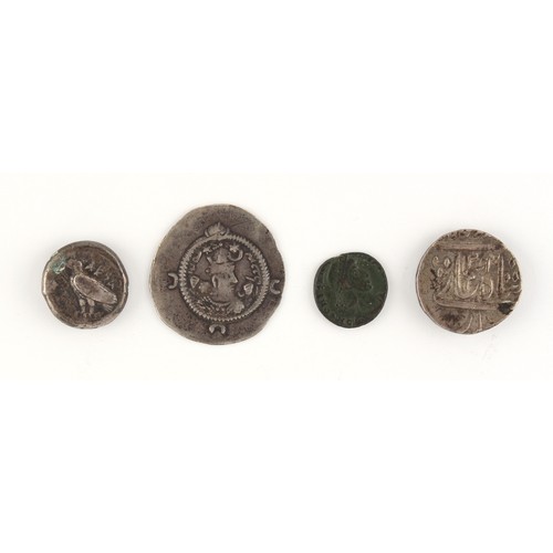 115 - Property of a gentleman - coins - a group of three ancient coins including a Sasanian Empire Khusro ... 