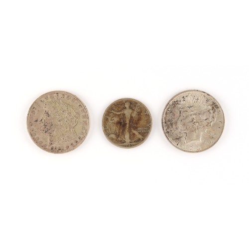 117 - Property of a gentleman - coins - United States of America - three silver coins, comprising 1921 Mor... 