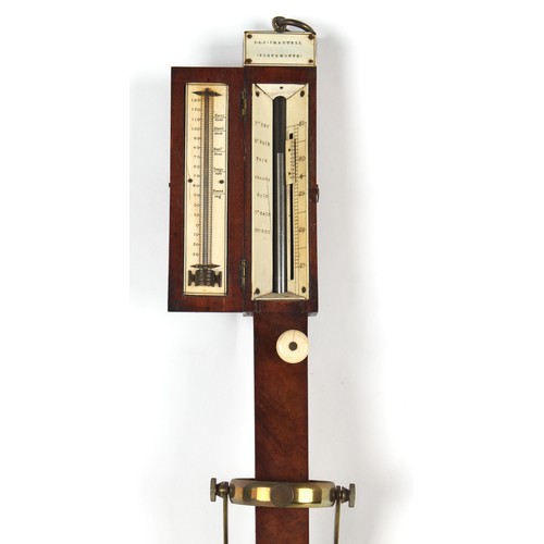 249 - Property of a gentleman - a mahogany ship's barometer or marine stick barometer, second quarter 19th... 