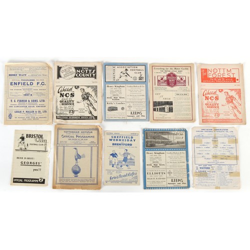 197 - A private collection of football ephemera - a collection of 62 football programmes from 1946 - 1950,... 