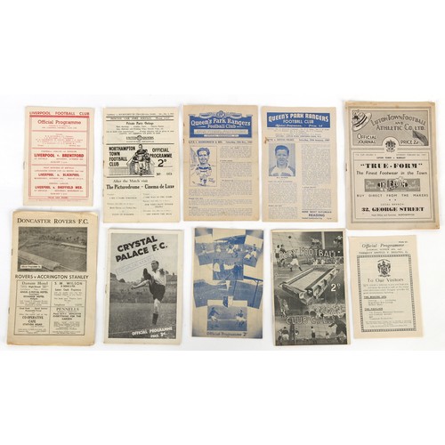 197 - A private collection of football ephemera - a collection of 62 football programmes from 1946 - 1950,... 