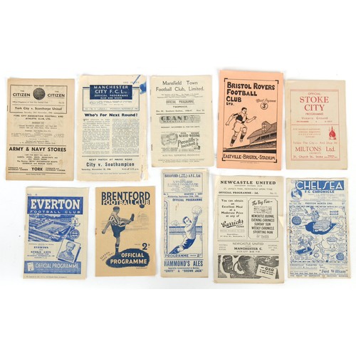 197 - A private collection of football ephemera - a collection of 62 football programmes from 1946 - 1950,... 