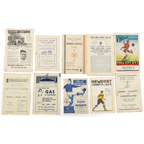 197 - A private collection of football ephemera - a collection of 62 football programmes from 1946 - 1950,... 