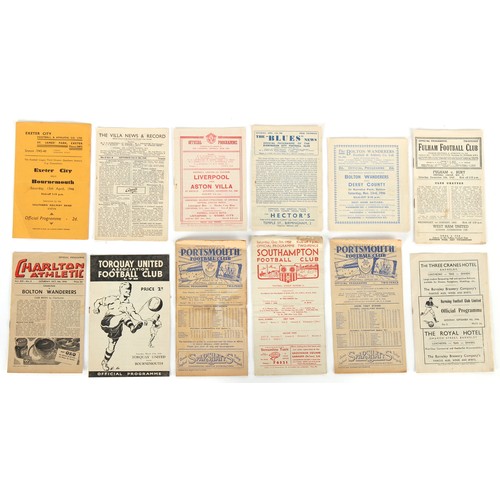 197 - A private collection of football ephemera - a collection of 62 football programmes from 1946 - 1950,... 