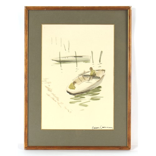 83 - Property of a gentleman - modern - FIGURE IN A ROWING BOAT - watercolour, 19 by 13.1ins. (48 by 33cm... 