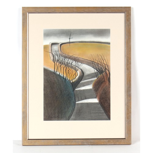 95 - Property of a deceased estate - James Campbell (1942-2019) - COUNTRY ROAD - pastel, 19.3 by 14.2ins.... 