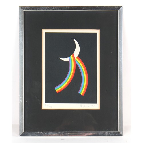 76 - Property of a deceased estate - Patrick Hughes (b.1939) - MOONBOW - limited edition screen print in ... 