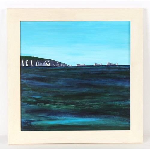 119 - Property of a lady - Kate Danby (modern British) - 'THE NEEDLES' - acrylic, 16ins. (40.6cms.) square... 