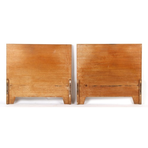 240 - Property of a deceased estate - a pair of Art Deco limed oak single bedsteads in the manner of Ambro... 