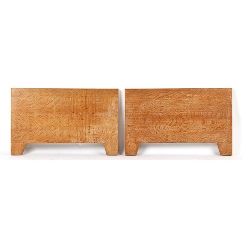 240 - Property of a deceased estate - a pair of Art Deco limed oak single bedsteads in the manner of Ambro... 