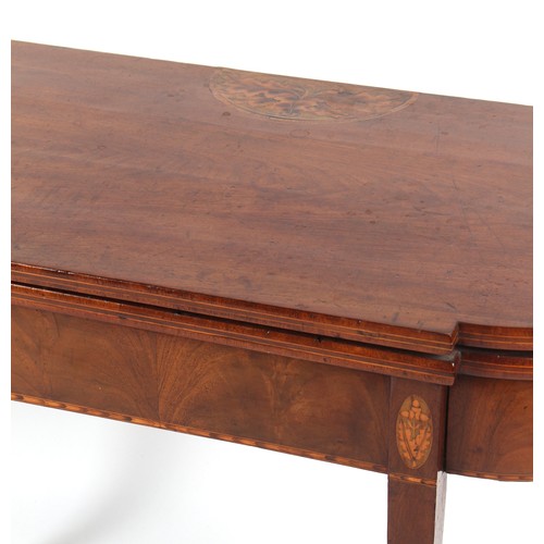 218 - Property of a lady - a George III mahogany & inlaid tea table, 36ins. (91.5cms.) wide; together with... 