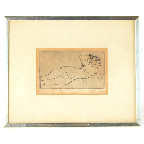 75 - Property of a deceased estate - Gregory Masurovsky (1929-2009) - RECLINING FEMALE NUDE - etching, 3.... 