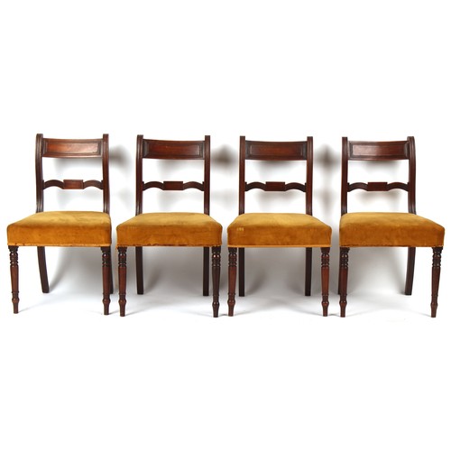 225 - Property of a gentleman - a set of eight early 19th century Regency period mahogany & brass strung d... 