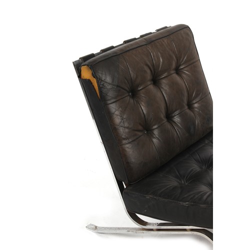 237 - Property of a gentleman - a chrome & black leather Barcelona chair after the 1929 design of Mies van... 