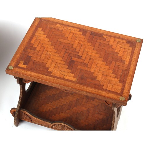 239 - Property of a gentleman - a 1930's carved beechwood rectangular topped occasional table, with well u... 