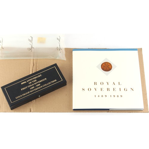 161 - Property of a gentleman - gold coins - a Royal Mint 500th Anniversary of the First Gold Sovereign Go... 