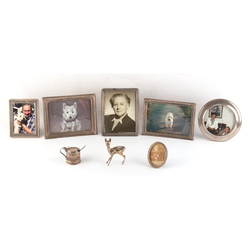 204 - Property of a deceased estate - a Spanish silver model of a deer, approximately 48 grams; together w... 