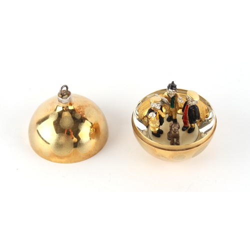 166 - Property of a lady - Stuart Devlin - a silver gilt & enamel novelty Christmas bauble, enclosing caro... 