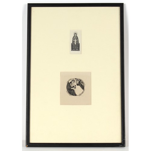 268 - Property of a lady - Eric Gill (1882-1940) - MADONNA AND CHILD and BOOKPLATE FOR DESMOND CHUTE (Phys... 