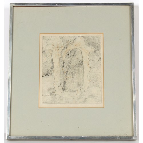 269 - ARR - Property of a lady - Prunella Clough (1919-1999) - UNTITLED ABSTRACT - print, 7.25 by 6.25ins.... 