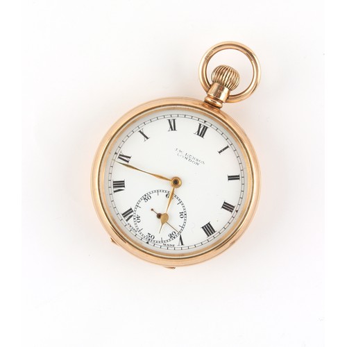 41 - Property of a deceased estate - a 9ct gold open faced pocket watch, keyless wind, with Swiss 15-jewe... 