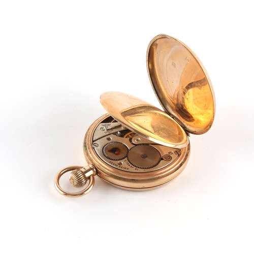 41 - Property of a deceased estate - a 9ct gold open faced pocket watch, keyless wind, with Swiss 15-jewe... 