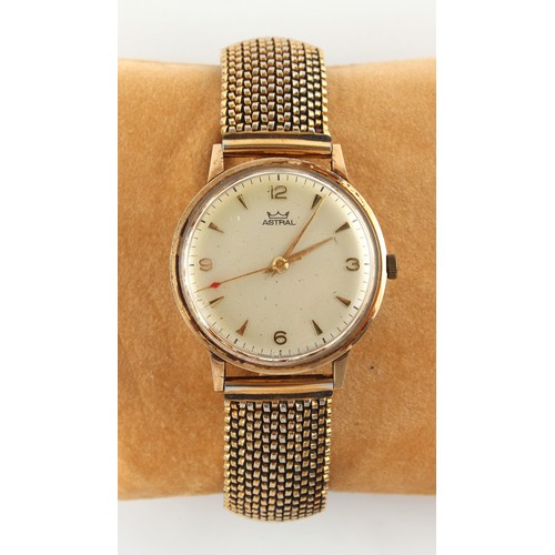 42 - Property of a deceased estate - a 1970's gentleman's Astral 9ct gold wristwatch, 33mm diameter, not ... 